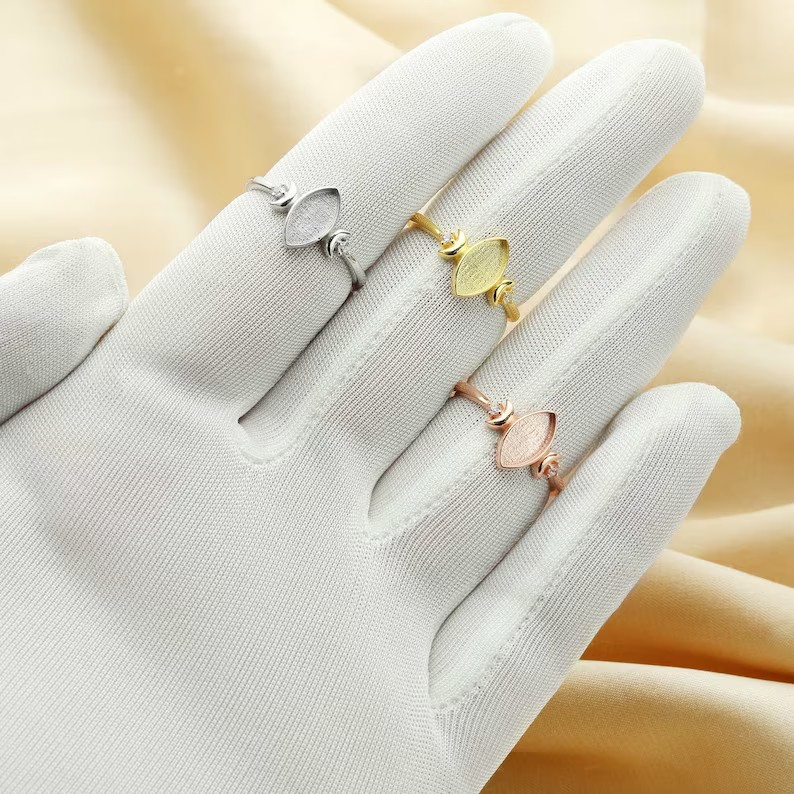 Moon 5x10mm Ring-925 Sterling Silver (#1294601)