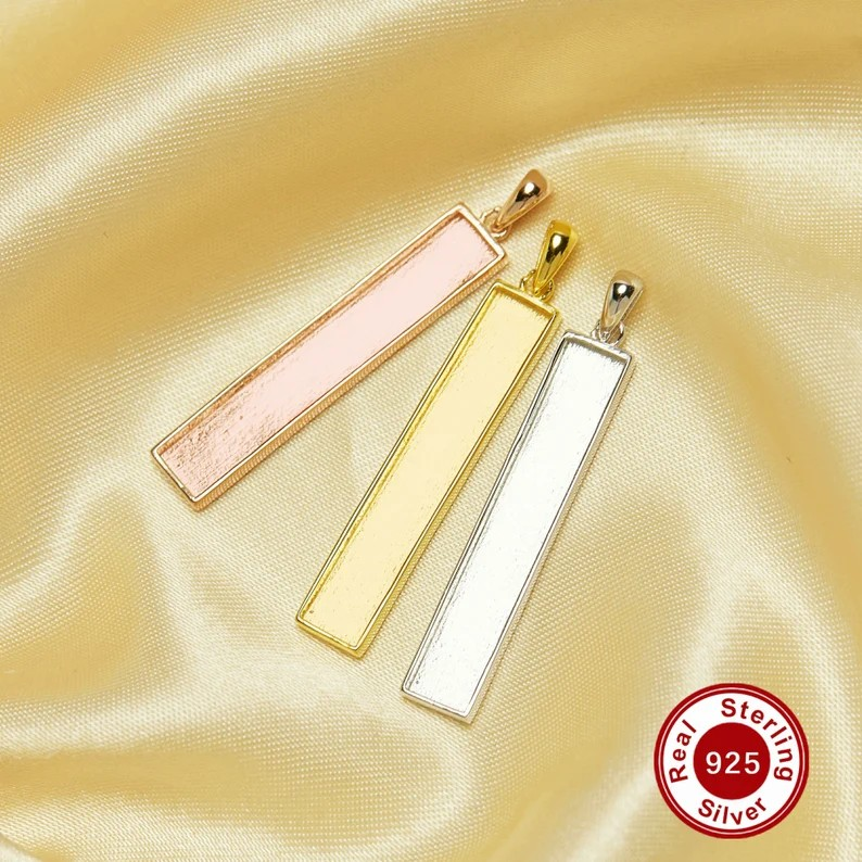 Rectangle Bar Pendant-925 Sterling Silver (#1431283)