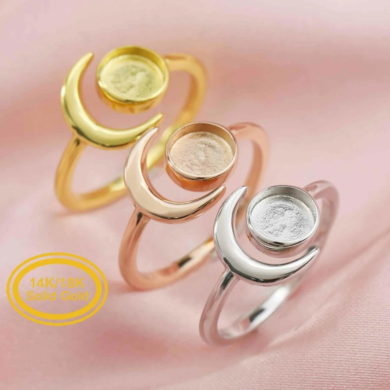 Round 6mm Moon Ring-14K Gold (#1294328-1)