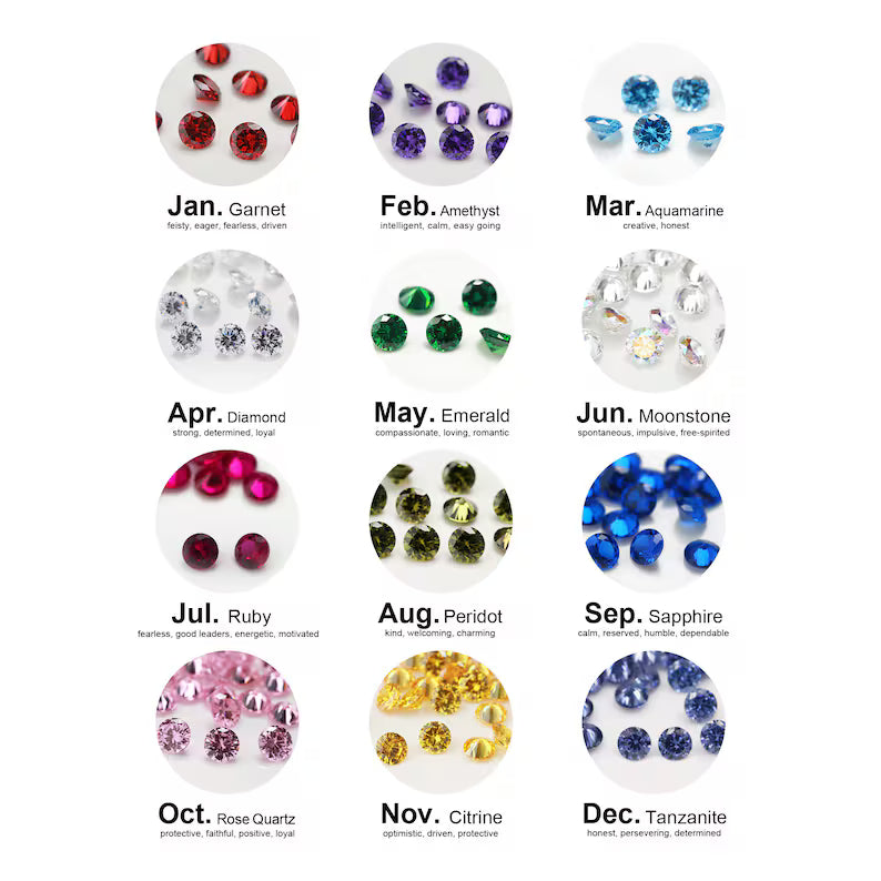 Multiple Birthstones-Full Band 2x4mm Bezel with 2mm Birthstone Ring-925 Sterling Silver (#1294682)