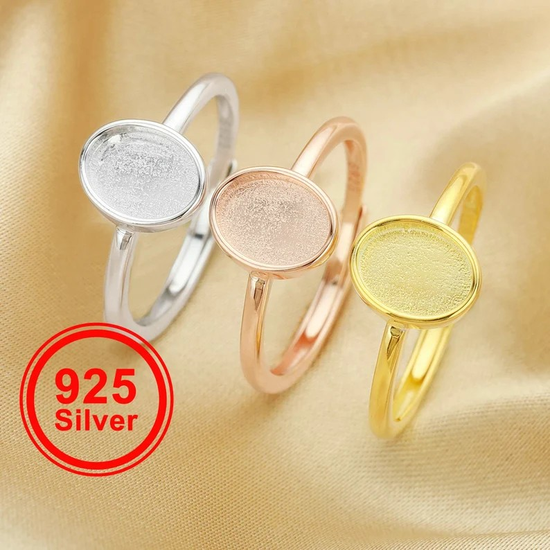 Oval Ring (4x6mm, 6x8mm, 8x10mm)-925 Sterling Silver (#1224155)