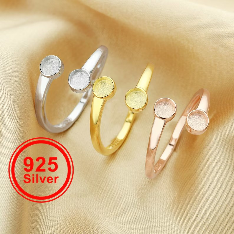 Round 4mm Adjustable Ring-925 Sterling Silver (#1215048)