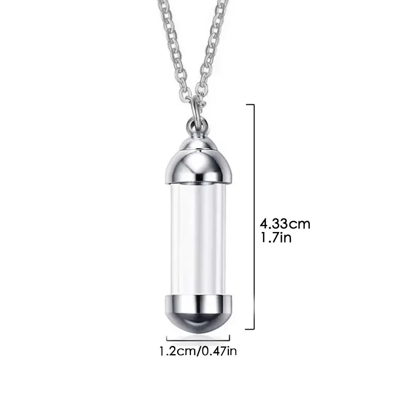Open Vial Pendant Necklace-Stainless Steel