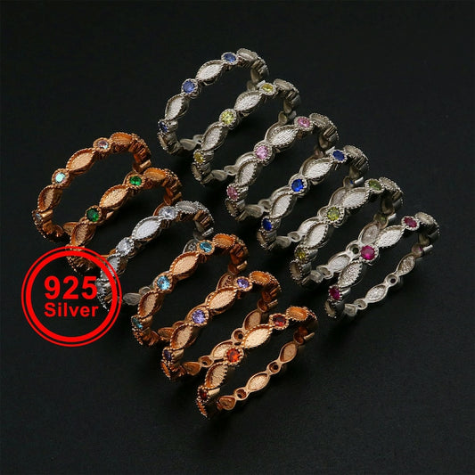 Full Band 2x4mm Bezel with 2mm Birthstone Ring-925 Sterling Silver (#1294238)