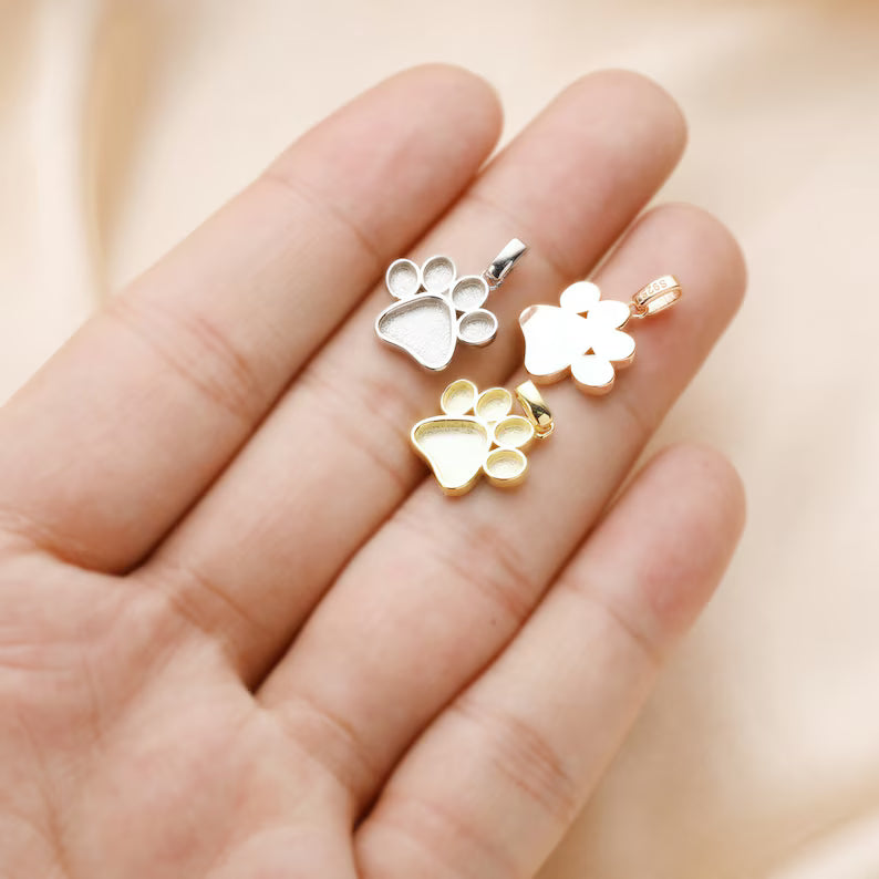 Dog Paw 13mm Pendant-925 Sterling Silver (#1431165)