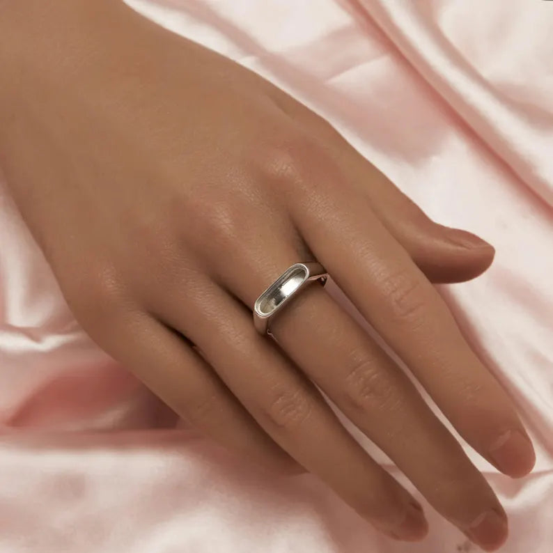 Rectangle 4x15mm Ring-925 Sterling Silver (#1294802)