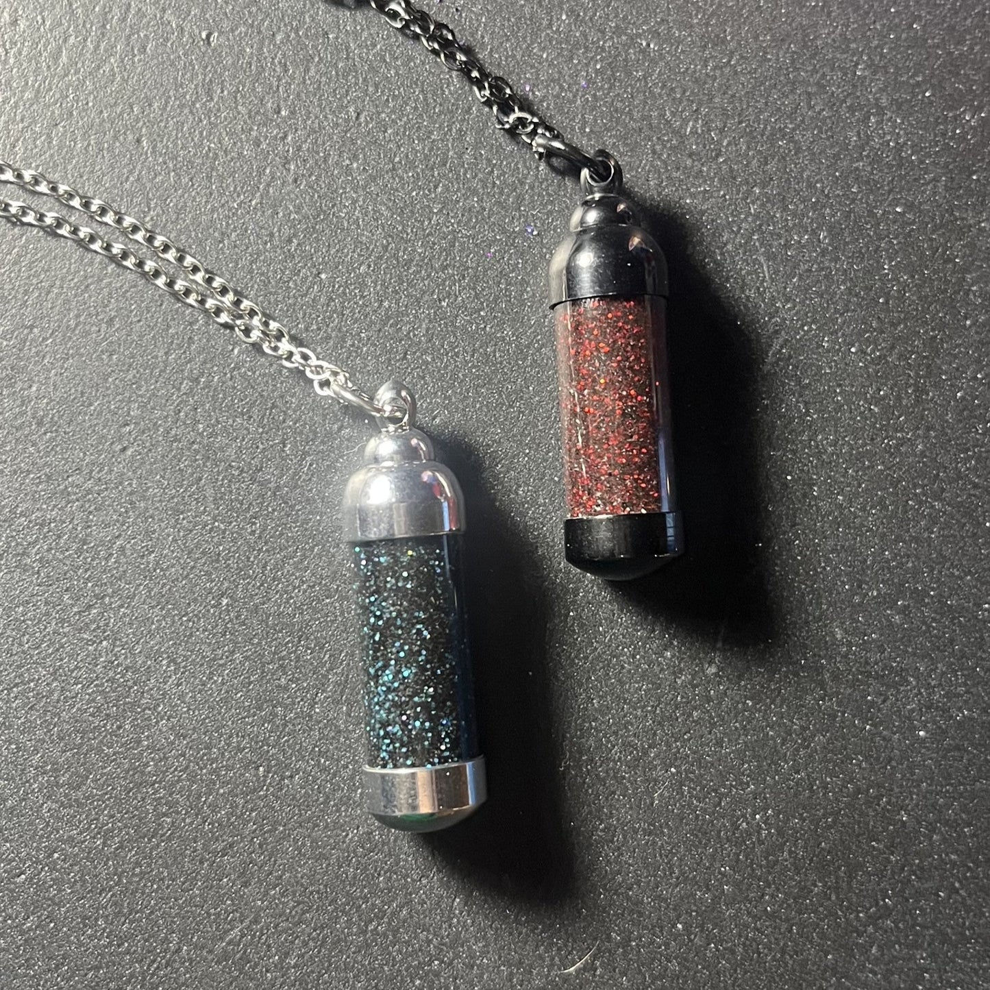 Open Vial Pendant Necklace-Stainless Steel